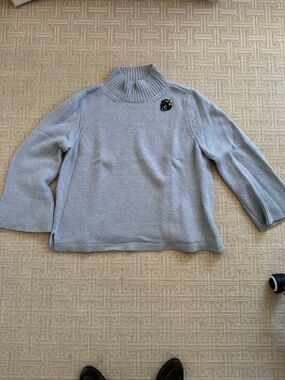 Le Lion Blue Turtleneck Sweater - Women's Cozy Knit Pullover